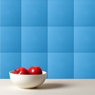 Solid curious bright blue tile