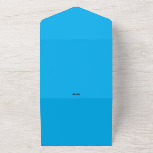 Solid Cyan Blue Background  All In One Invitation