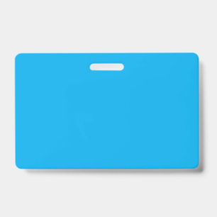 Solid Cyan Blue Background   Summer Minimal Style ID Badge