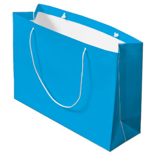 Solid Cyan Blue Background Summer Minimal Style Large Gift Bag