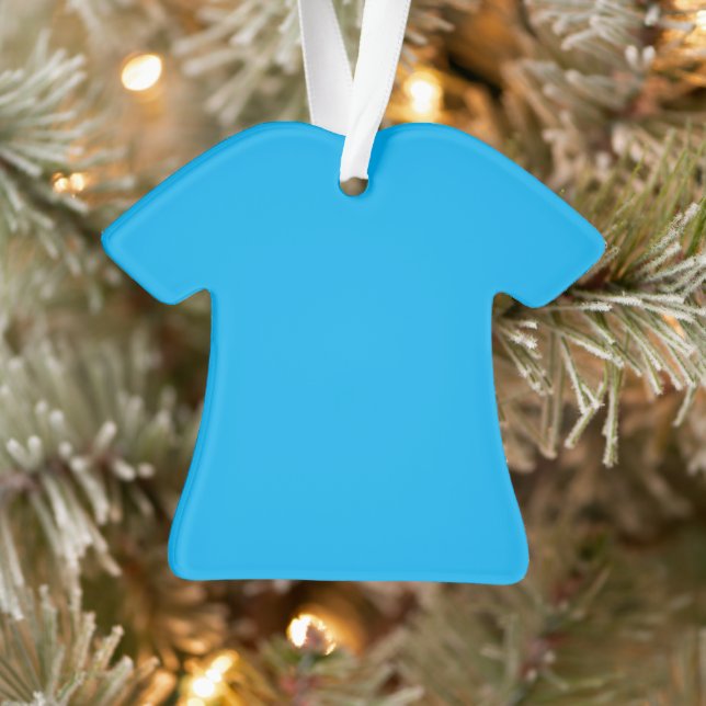 Solid Cyan Blue Background | Summer Minimal Style Ornament (Tree)