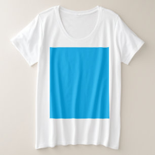 Solid Cyan Blue Background   Summer Minimal Style Plus Size T-Shirt