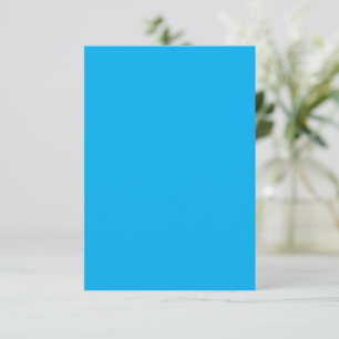 Solid Cyan Blue Background Summer Minimal Style RSVP Card