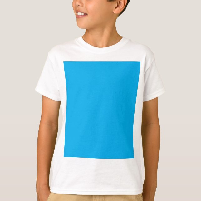 Solid Cyan Blue Background | Summer Minimal Style T-Shirt (Front)