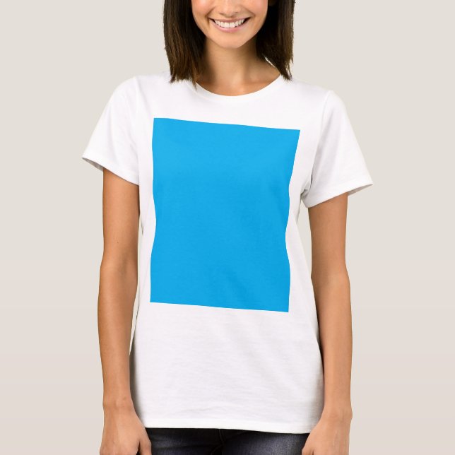 Solid Cyan Blue Background | Summer Minimal Style T-Shirt (Front)