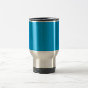 Solid Cyan Blue Background Summer Minimal Style Travel Mug