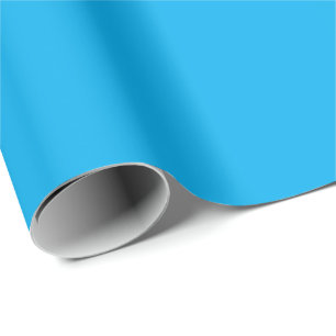 Solid Cyan Blue Background   Summer Minimal Style Wrapping Paper