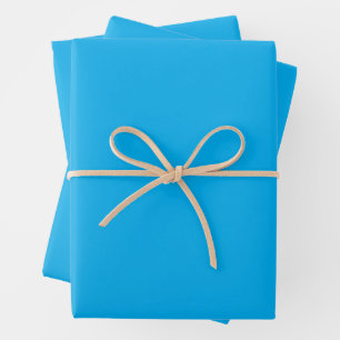 Solid Cyan Blue Background Wrapping Paper Sheet