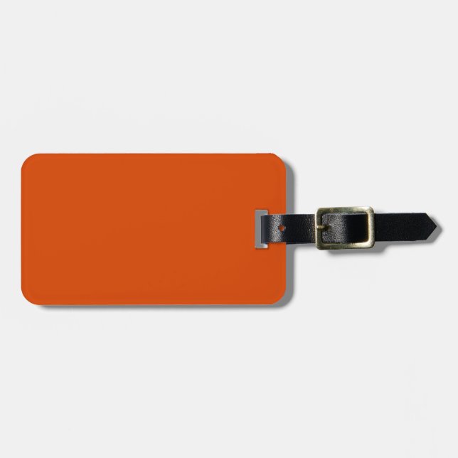 Solid dark burnt orange luggage tag (Front Horizontal)