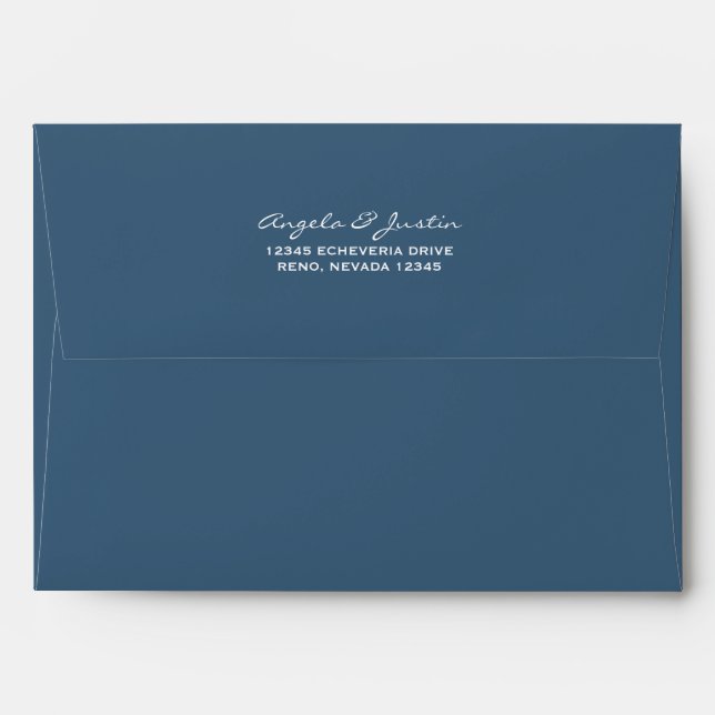 Solid Dark Denim Blue Envelope (Back (Top Flap))