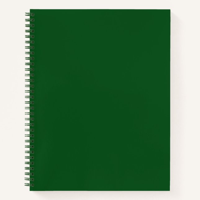 Solid Dark Forest Green Color Spiral Notebook (Front)