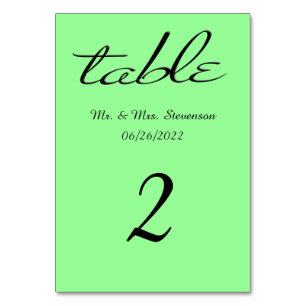 Solid Dark Mint Green Table Number