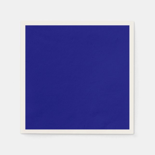 Solid Dark Navy Blue Minimalist Plain Modern Napkin (Front)