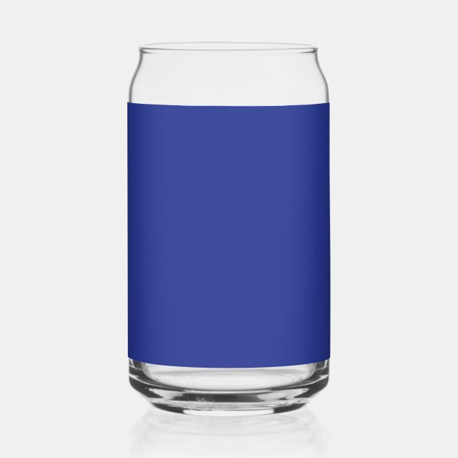 Solid Deep Blue Backdrop | Bold Minimalist Design Can Glass (Back)