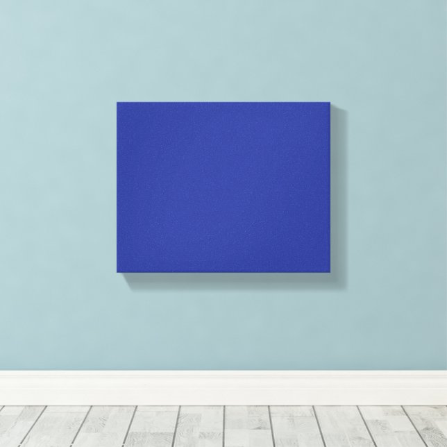 Solid Deep Blue Backdrop | Bold Minimalist Design Canvas Print (Insitu(Wood Floor))