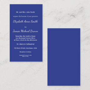 Solid Deep Blue Backdrop   Bold Minimalist Design Enclosure Card