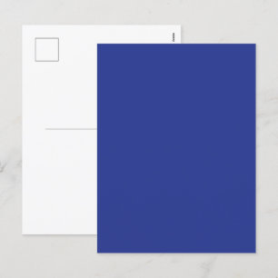 Solid Deep Blue Backdrop Bold Minimalist Design Holiday Postcard