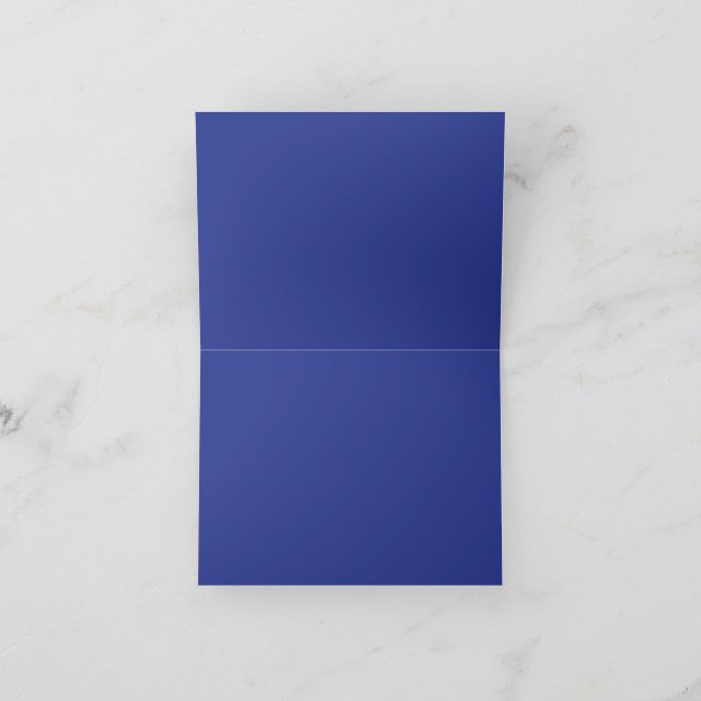 Solid Deep Blue Backdrop | Bold Minimalist Design Invitation (Inside)