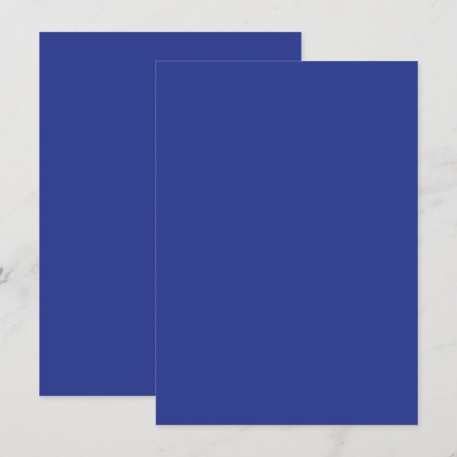 Solid Deep Blue Backdrop | Bold Minimalist Design Invitation (Front/Back)