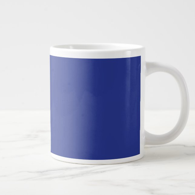 Solid Deep Blue Backdrop | Bold Minimalist Design Large Coffee Mug (Right)