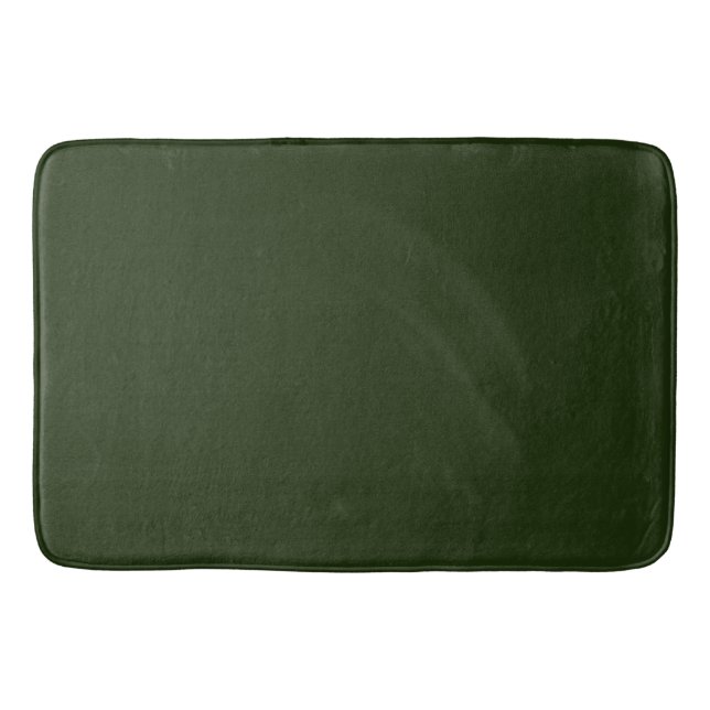 Solid deep forest green bath mat (Front)