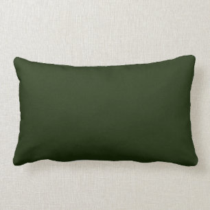 Solid deep forest green lumbar cushion