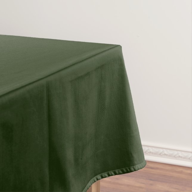 Solid deep forest green tablecloth (In Situ)