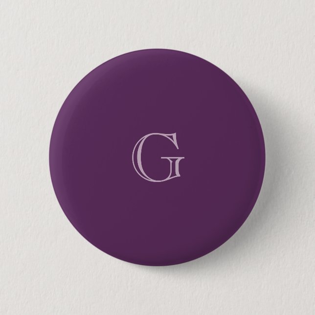 Solid Deep Purple Lilac Background Custom Name 6 Cm Round Badge (Front)