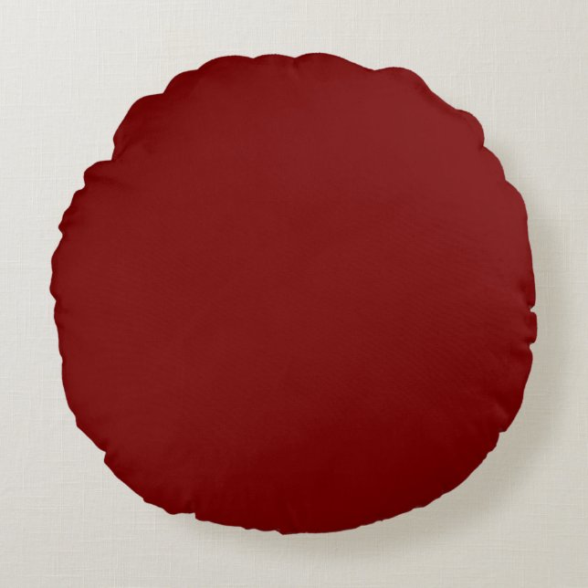 Solid Deep Red Pop of Colour Round Cushion (Front)