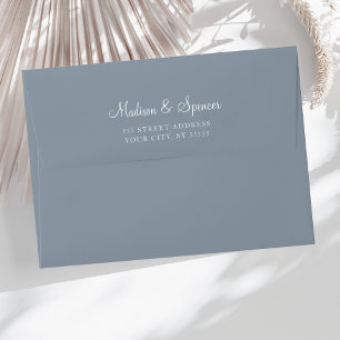 Solid Dusty Blue Wedding 5x7 Envelope