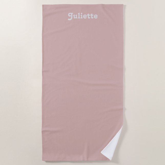 Solid Dusty Blush Beach Towel (Front)