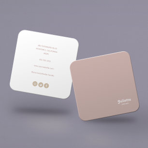 Solid "Dusty Blush" Square Business Card