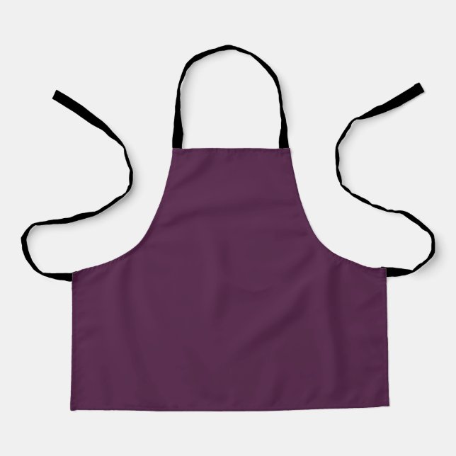 Solid eggplant purple apron (Front)