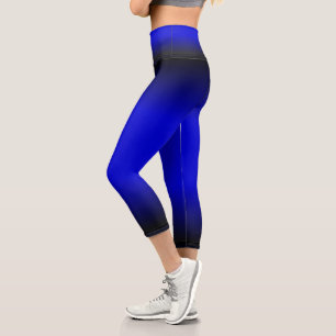 Solid Electric Blue Capri Leggings