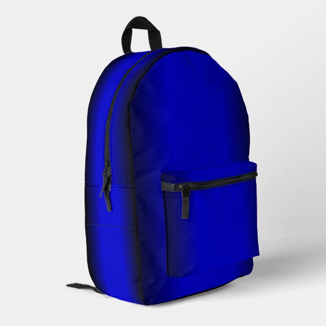 Solid Electric Blue Printed Backpack (Back Corner Left)