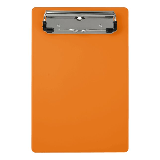 Solid flame orange mini clipboard (Front)