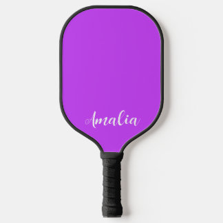 solid fluorescent bright neon purple pickleball paddle