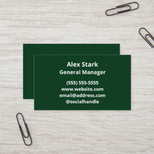 Solid Forest Green Business Cards