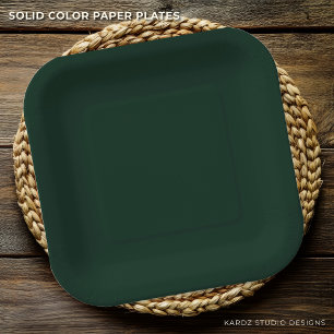Solid Forest Green Paper Plates for Any Event 