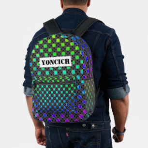 Solid Four Star Circle Cross by Kenneth Yoncich Printed Backpack