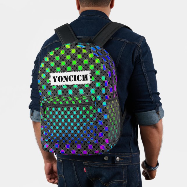 Solid Four Star Circle Cross by Kenneth Yoncich Printed Backpack (Insitu (Model))