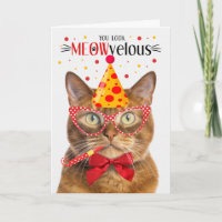 Solid Ginger Cat MEOWvelous Birthday