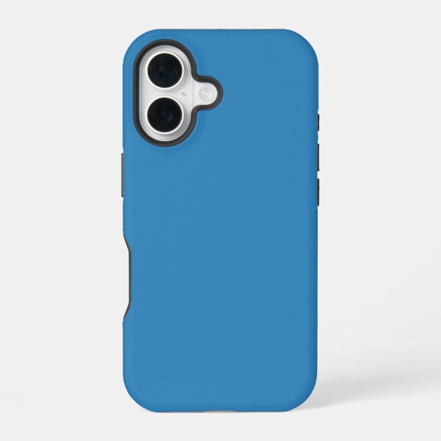 Solid Glacial Blue Ice Colour iPhone 16 Case (Back)