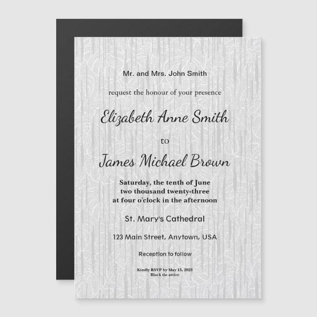 Solid Green Background  Magnetic Invitation (Front/Back)