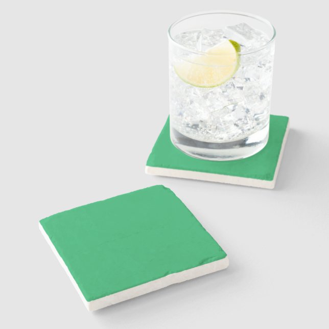 Solid Green Background  Stone Coaster (Side)