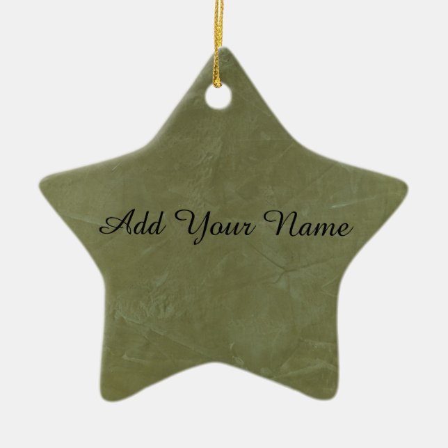 Solid Green Ceramic Tree Decoration (Front)