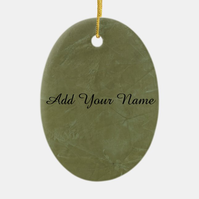 Solid Green Ceramic Tree Decoration (Front)