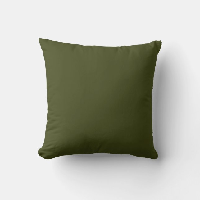 Solid Green Matches Vintage Hydrangea Throw Pillow (Front)