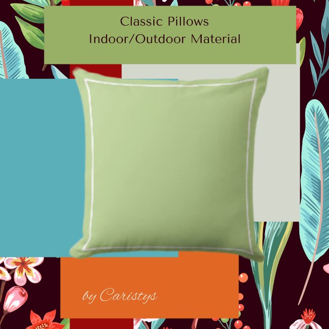 Solid Green Mint with White Trim Cushion (Creator Uploaded)