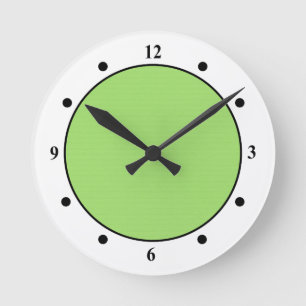 Solid Green Round Clock